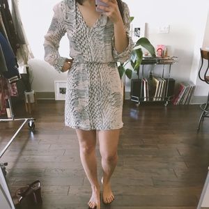 Intermix Long Sleeve Leopard Pattern Dress